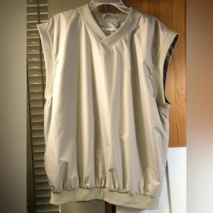 Columbia Mens XL Sleeveless Pull Over Vest Beige Brown Sportwear Lined Polyester